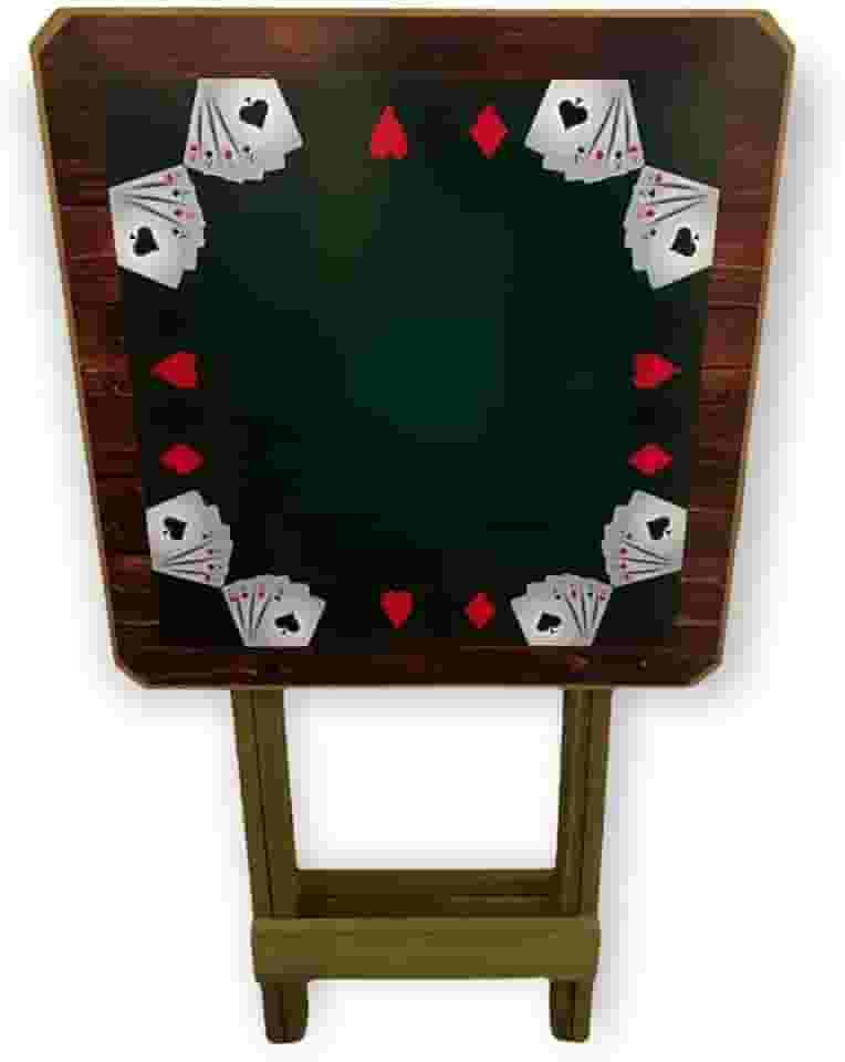 Mesa Dobrável Madeira Truco Poker Baralho Rústica Adesivada Bistrô Varanda