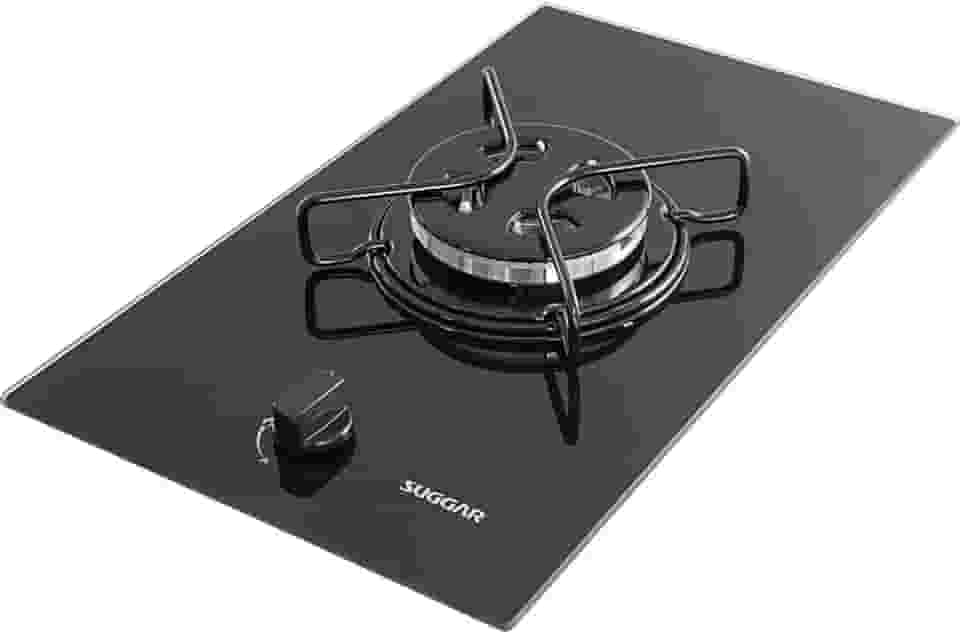 SUGGAR COOKTOP VIDRO PRETO 1 QUEIMADOR ESMALTADO TRIPLA CHAMA FG0101AVP