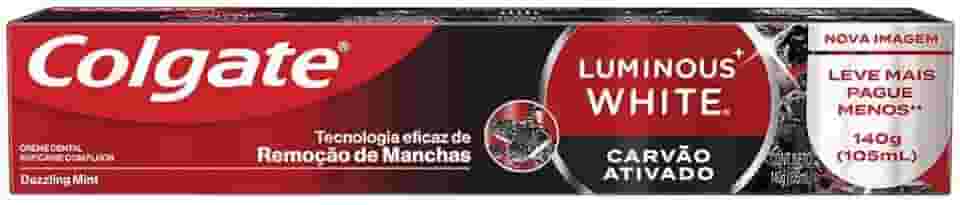 Colgate Luminous White Creme Dental Clareador Carvão Ativado 140g