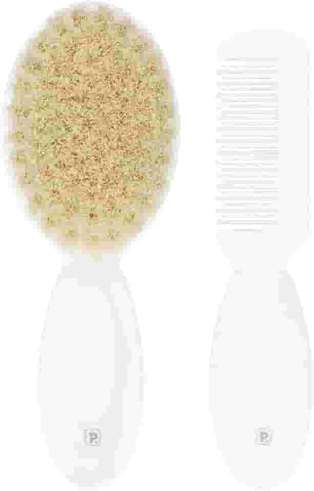 Pimpolho Kit Pente E Escova De Cerdas Naturais Para Bebê