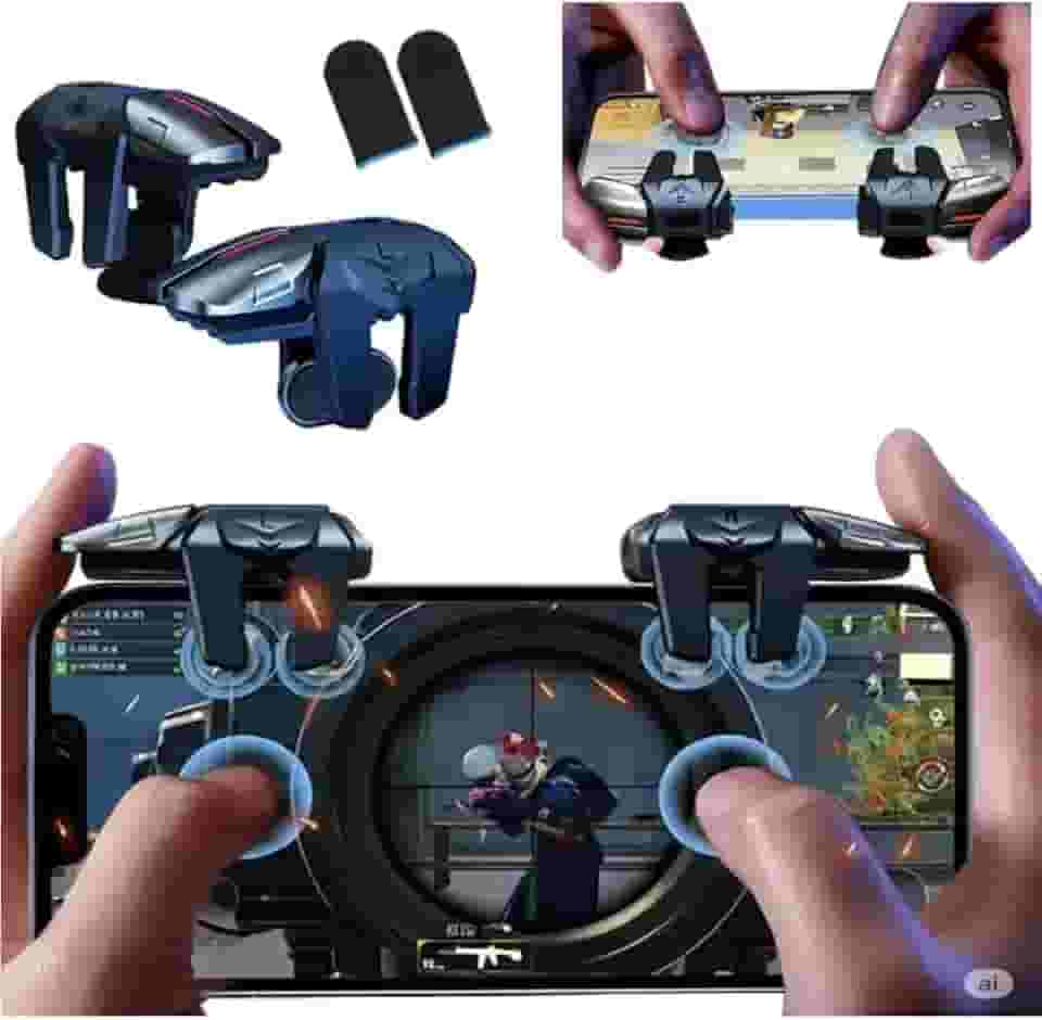Kit Gatilho Gamer Celular + Luva Dedo para Jogos Mobile