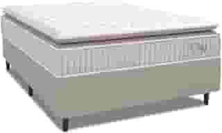 Cama Box Colchão Casal Molas Ensacadas City Pillow Top 138x188x61cm Branco/Bege Hellen - Suporta até 110kg por Pessoa