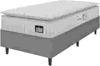 Cama Box Colchão Solteiro Espuma D33 Vangogh 88x188x67cm Branco/Cinza Hellen - Suporta até 120kg por Pessoa