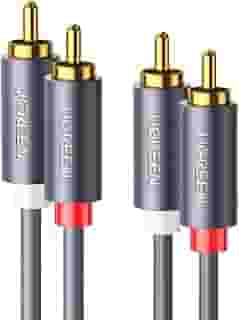 Cabo Áudio Ugreen 2RCA para 2RCA Macho 2M Preto Conexão Alta Fidelidade Som Estéreo Perfeito Para Home Theater Sistemas Som Automotivo Performance Profissional