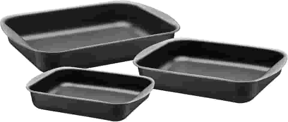 Jogo de Assadeiras de Alumínio com Revestimento Interno Antiaderente com 3 Peças, Grafite, Tramontina