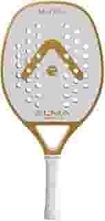 Raquete Beach Tennis Carbono 1K Matira Branca e Dourada Alma Genius