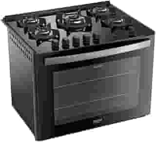 Fogão de Embutir 5 Bocas Preto com Mesa de Vidro Dako Supreme Bivolt