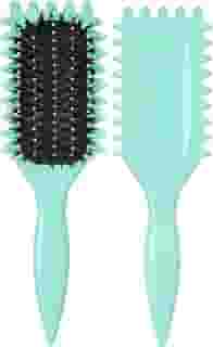 Urbeokr Pincel definidor de cachos para mulheres, escova de cabelo com cerdas de javali, modelagem e definição de cachos, verde, 1 peça