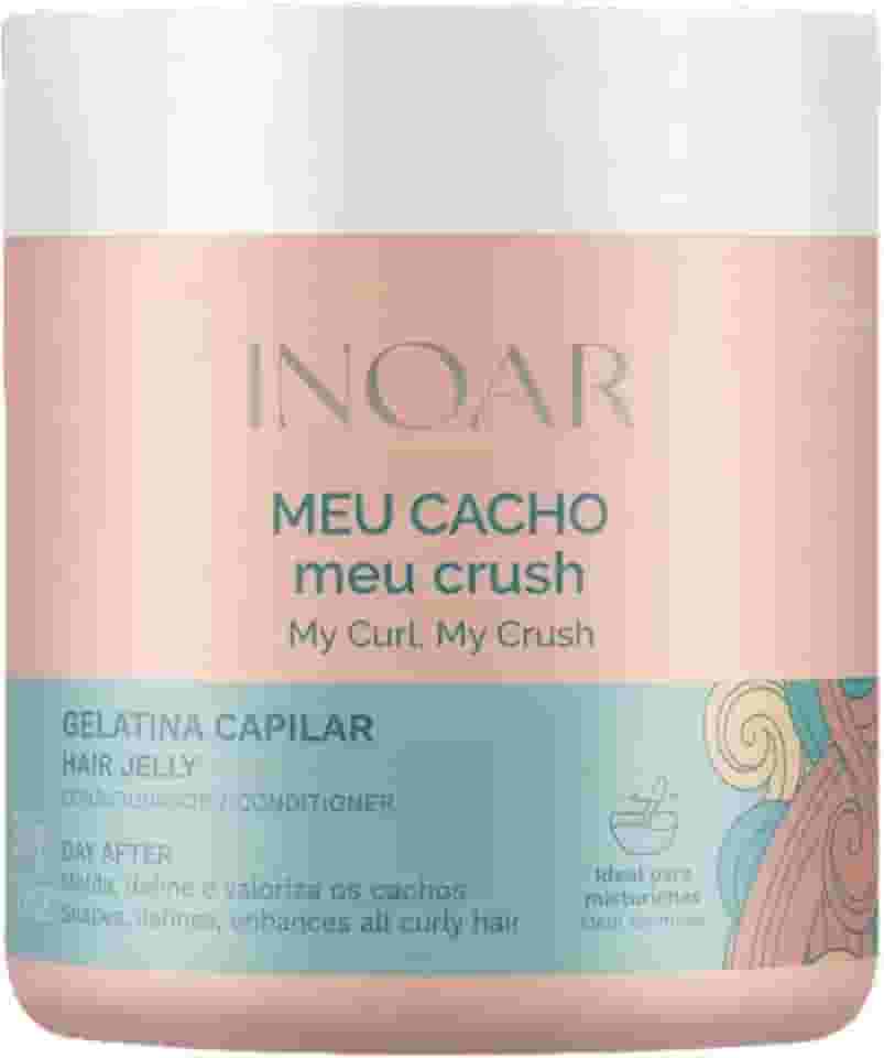 Inoar, Meu Cacho Meu Crush, Gelatina Capilar, Definição de Cachos, Hidratação Intensa, Com Colágeno e Vitamina E - 500g