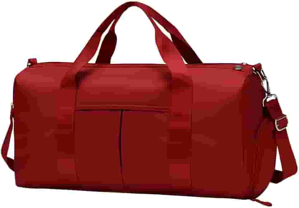 Bolsa de Academia Unissex Espaçosa Mala Fitness para Treino, Viagem e Trabalho Impermeável, Leve e Resistente, com Compartimento para Roupas e Calçados - NRSHOP (Vermelha)