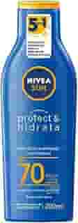 NIVEA SUN Protetor Solar Protect & Hidrata FPS 70 200ml - Com toque seco, rápida absorção e resistente à água, esse protetor solar oferece altíssima proteção ao sol e promove hidratação à pele