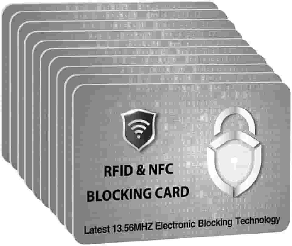SaiTech IT 10 cartões com bloqueio RFID protegem toda a sua carteira, bolsa e cartões contra roubo NFC sem contato para homens e mulheres - prata PL, Prata, Rf