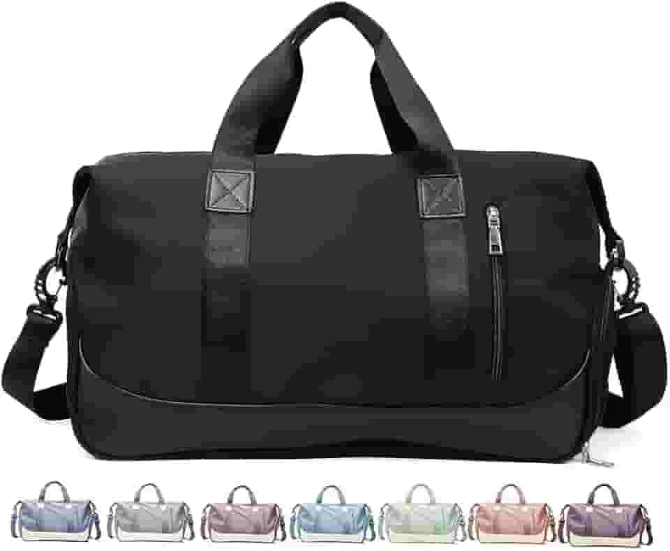 Bolsa Mala de Viagem Super Grande Transversal - 40L, 5 Compartimentos com Zíper, Poliéster Resistente, Alças Removíveis, Bolso Impermeável, Ideal para Academia e Viagens Curtas (Preto)