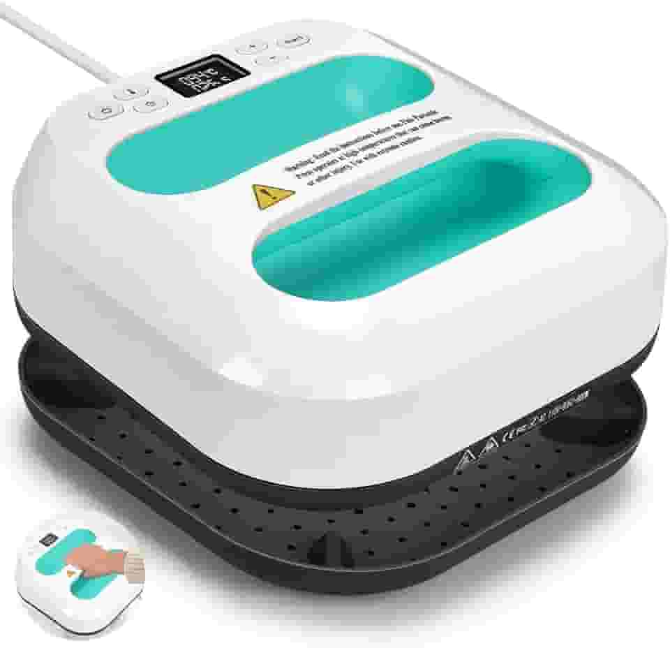 Mini Prensa Térmica, Prensa Térmica Portátil 25.4X25.4cm,110V, Controle Preciso de Temperatura, Com Base de Segurança Isolada, Prensa Térmica para T-shirts, Chapéus, Almofadas, etc