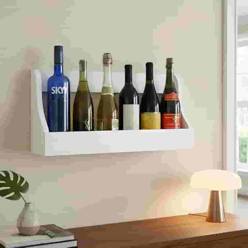 Prateleira Adega Suporte Decorativo para Vinhos e Bebidas Branco Laca