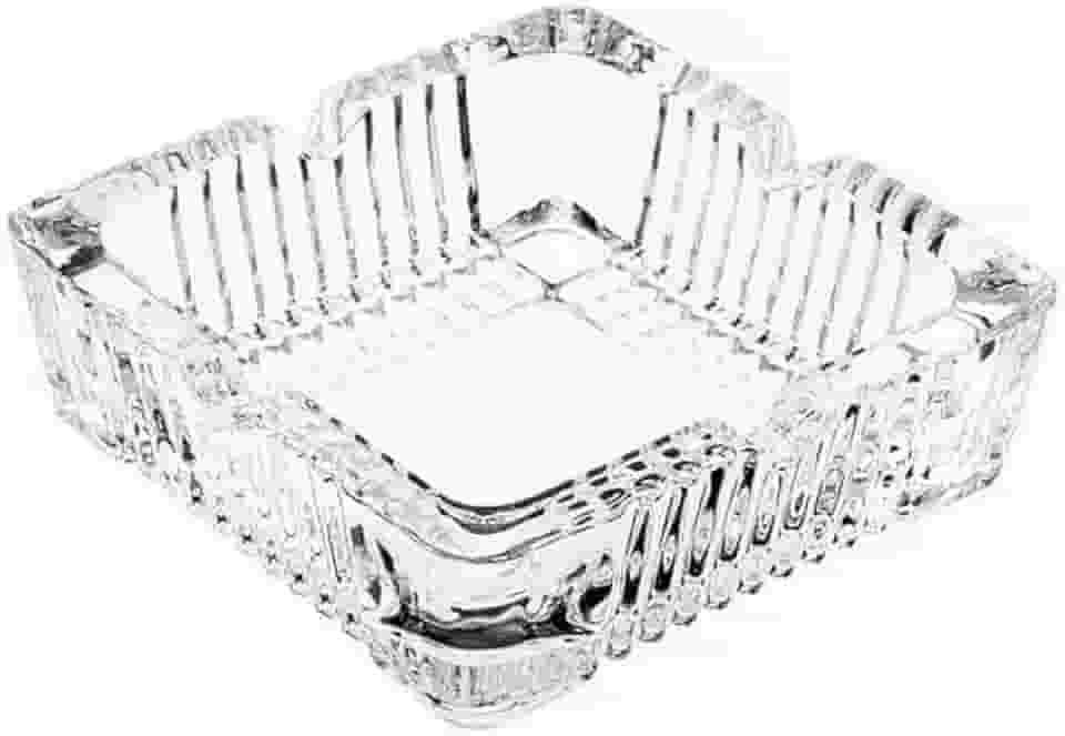 Cinzeiro Metal C/Tampa Anti-Cheiro Giratória À Prova De Vento Fechado Automático(modelo sortido)(Quadrado vidro)