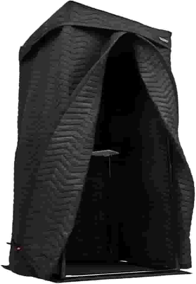 Cabine vocal portátil, estúdio de gravação em casa, cabine de isolamento de som sem eco para locução, canto (ZIGZAG-BLK, XL)