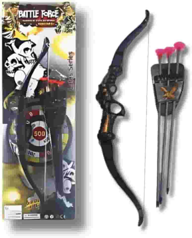 Kit Arqueiro Battle Force, Arco e Flechas para Desenvolvimento da Coordenação Motora, Material Durável, Kit Completo