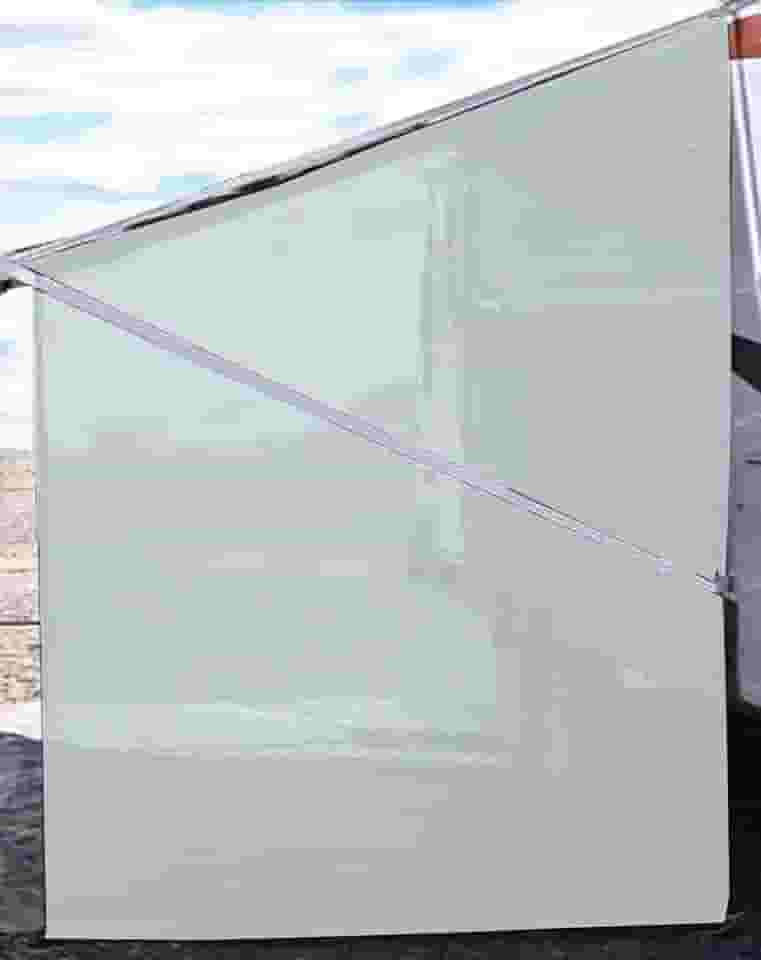 Tentproinc Toldo Lateral para Trailer 9'X7' (Cinza) Tela de Malha para Guarda-Sol Kits Completos para Trailer de Acampamento Motorhome Canopy Bloqueador de Raios Uv