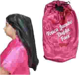 touca de cetim dupla face toca jumbo tranças grande