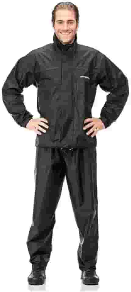 Pantaneiro, Conjunto Capa de Chuva Motoqueiro Nylon Gola Impermeavel Ref.1000 Tamanho P - Preto