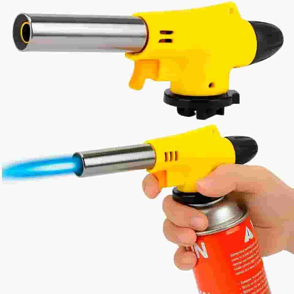 Maçarico Portátil Culinário, Acendimento Automático, Gás Butano Uso Doméstico e Profissional