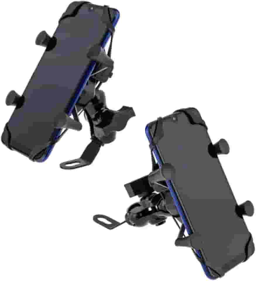 Suporte Celular Universal Para Motos e Bicicleta Com Carregador Universal Usb Garra X Fixação No Retrovisor Ou Guidão Segurança E Conveniência Em Suas Mãos PREMIUM, GOLLATE®