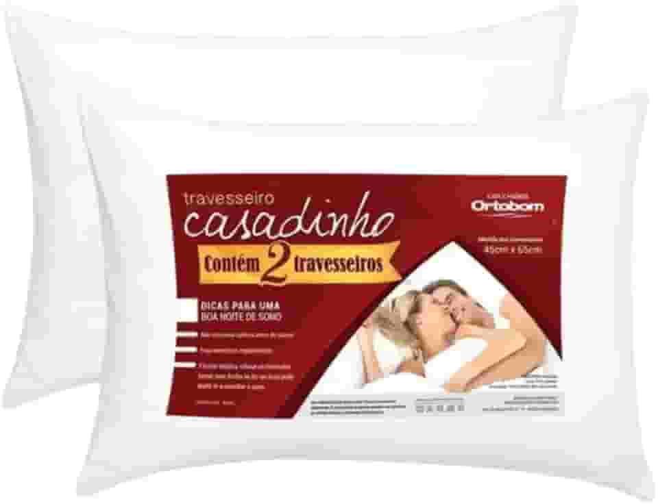 Kit 2 Travesseiro Casadinho Microfibra Antialérgico