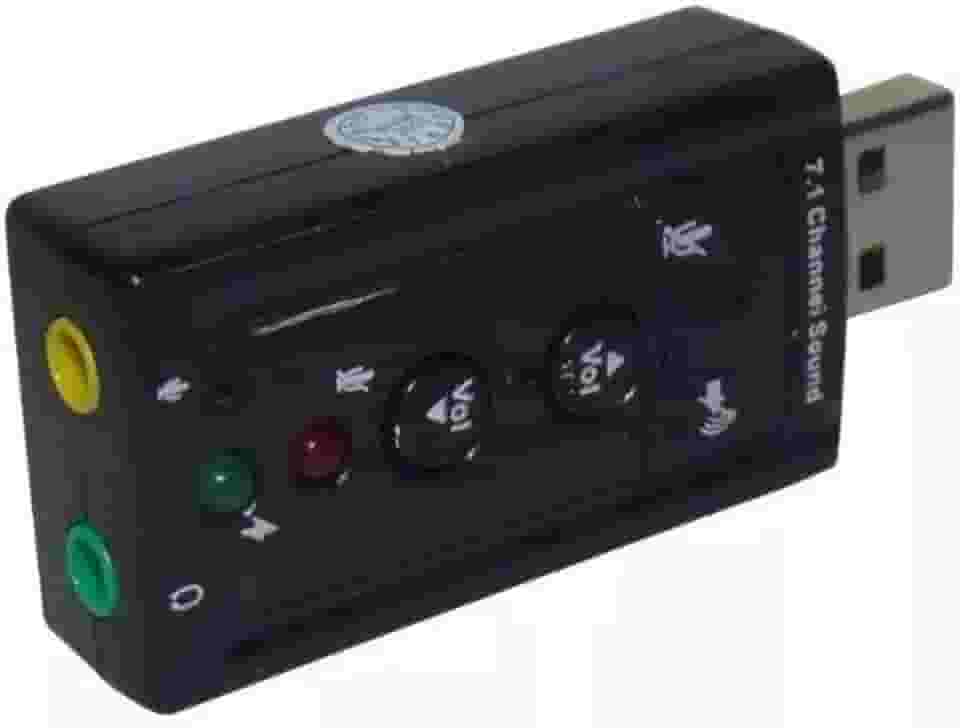 Adaptador Placa de Som USB 7.1 com P2 PC Notebook