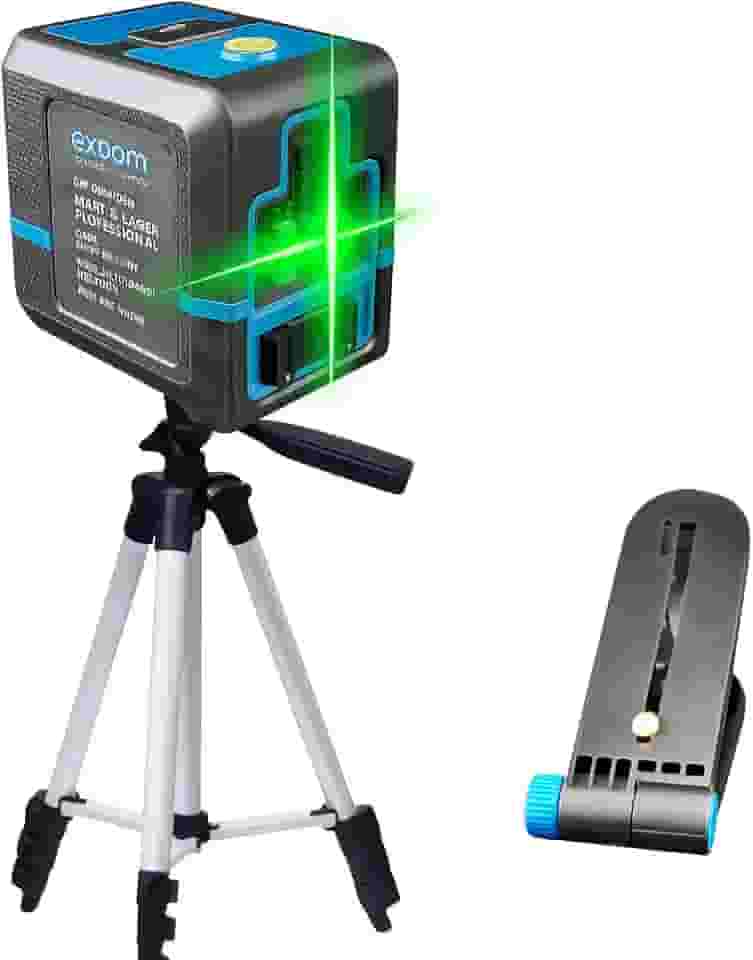 Nível Laser Verde 2 Linhas, Profissional 3D, Recarregável com Tripé, Projeção em Cruz