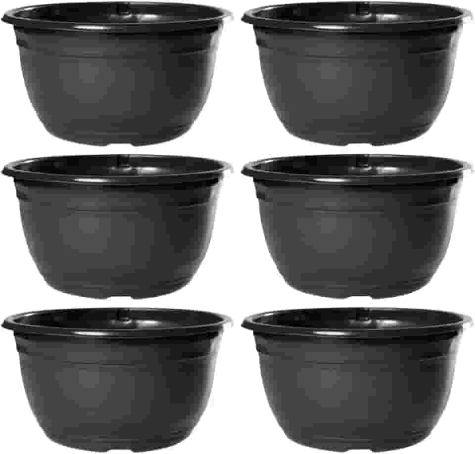 Kit 20 Vaso Cuia Para Produtor De Rosa Do Deserto Cacto e Suculenta 2,9 Litros de Plástico Reciclado Preto Nutriplan