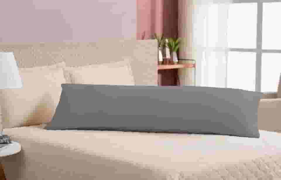 Xuxão Travesseiro de Corpo Antialérgico + Fronha Lavável Com Zíper (Cinza)