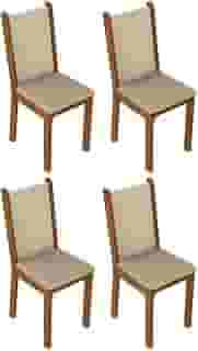 Kit 4 Cadeiras de Jantar 4291 Madesa Rustic/Crema/Pérola