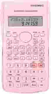 Calculadora Cientifica 82ms 240 Funções display 2 linhas com capa protetora Rosa