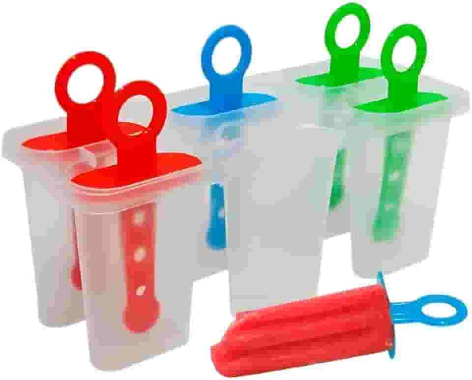 Forma Picolé Bebe e Crianças 6 Cavidades Plástico Livre de BPA - Kit 2 unidades