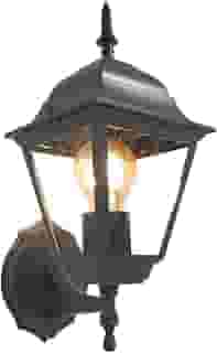 Arandela Colonial de Parede Alumínio Preto 4 Faces Externo