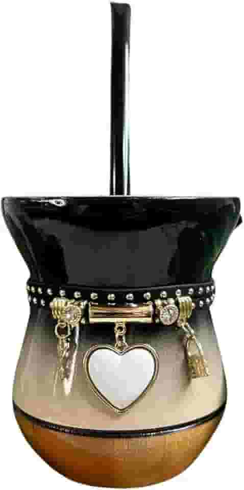 Kit Chimarrão Completo Premium: Cuia, Bomba e Pulseira (Degradê Bege e Preto)