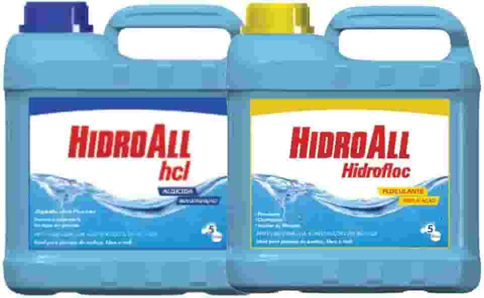 Algicida Manutenção 5l + Clarificante Hidrofloc 5l - Hidroal
