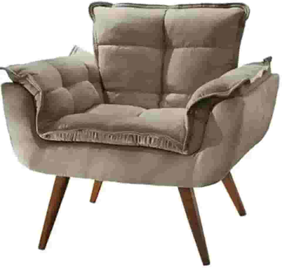 Poltrona Decorativa de Luxo para Sala de Estar Linda Platinum Decor Capuccino