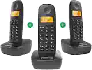 Kit Telefone Sem Fio com 2 Ramais Adicionais TS 2513 Preto Intelbras