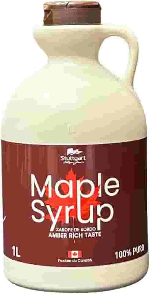 Stuttgart Maple Syrup Tradicional 1 Litro - Amber Rich Taste - 100% Puro - Xarope De Bordo Canadense