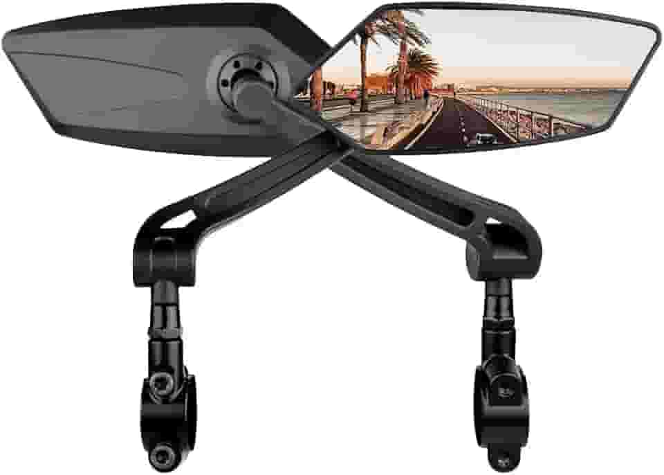 Takelablaze Espelho retrovisor universal para bicicleta espelhos retrovisores de ciclismo seguros compatíveis com bicicletas elétricas de montanha/estrada, 1 par