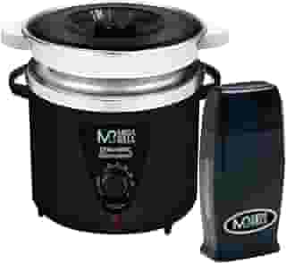 Kit Panela Depilação Termocera 900g Com Refil Preta + Aquecedor de Cera Roll-on Preto