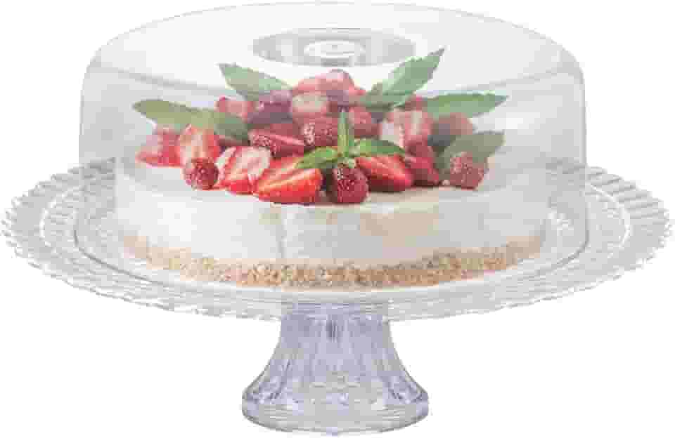 Ruvolo Boleira Gourmet, Boleira de Vidro Com Tampa Acrilica, Porta Bolo e Paes