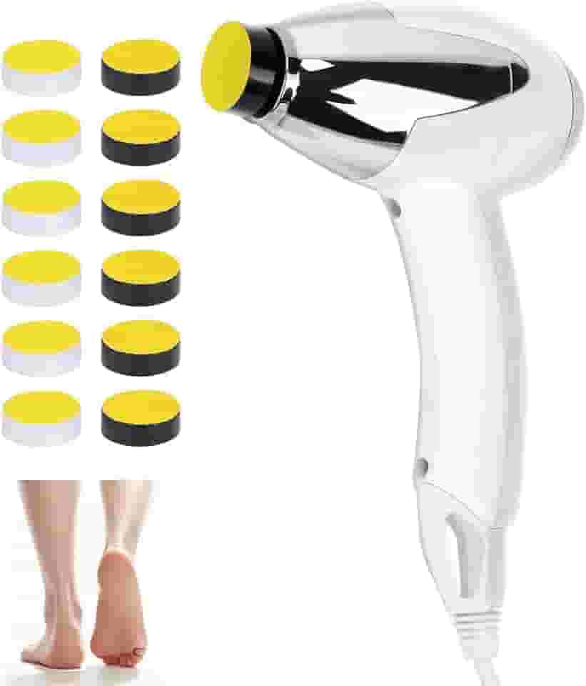 Branco Lixa de Pé, 110V Lixa de Pé Eletrica, Lixa Eletrica para Pés, Lixador de Pé Elétrico, Lixa de Pe, Lixa de Pe Eletrica, Aparelho Pedicuro Profissional Motor de Lixar Pé Com 12 Cabeças Da Substituição