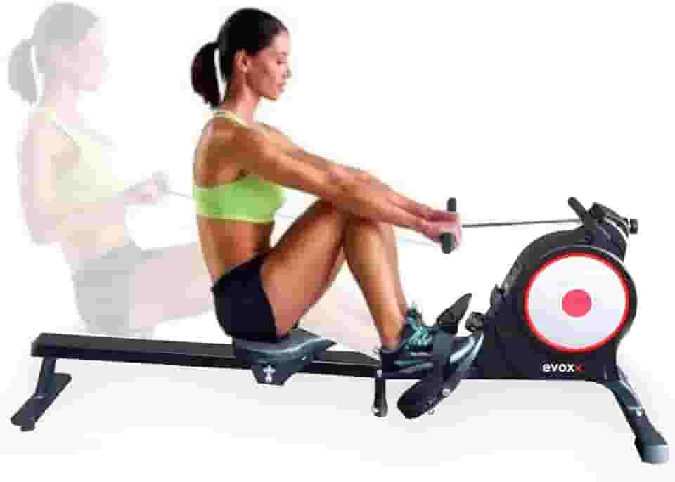 Evox Fitness IWF006 Remo Seco - Preto, 8 Níveis de Resistência, LCD