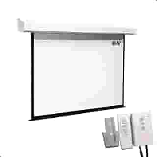 Tela De Projeção Elétrica 84pol Retratil C/Controle Remoto Automação Alexa Premium 110v