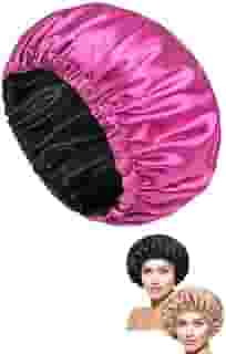 Touca dupla Face de Cetim Anti-Frizz Dormir Kit com 2 Unidades Tamanhos P e G para Cabelos Longos e Médios