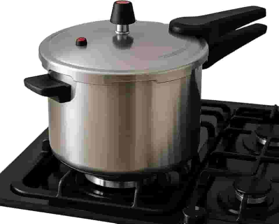 Panela de Pressão 7 Litros Aço Polido Fechamento Externo Com 2 Apitos Cabo Resistente