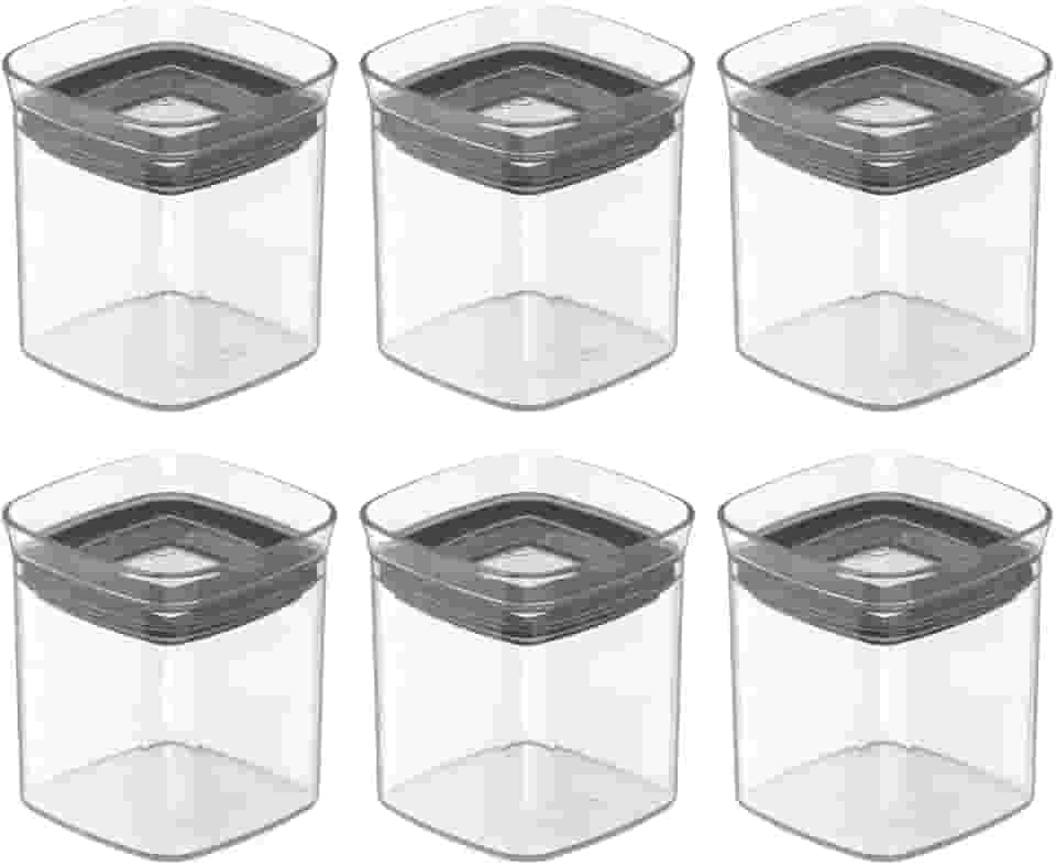 ' Kit 6 Porta Temperos Pote Hermético 150ml block Transparente com Tampa Hermética Para Organização de Temperos Organizador de Cozinha Perfeito Para Ervas Condimentos Temperos em Geral BPA Free '